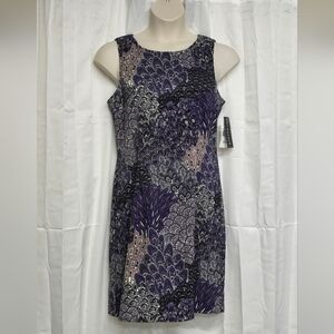 Connected - Women's Purple Patterned Sleeveless Dress